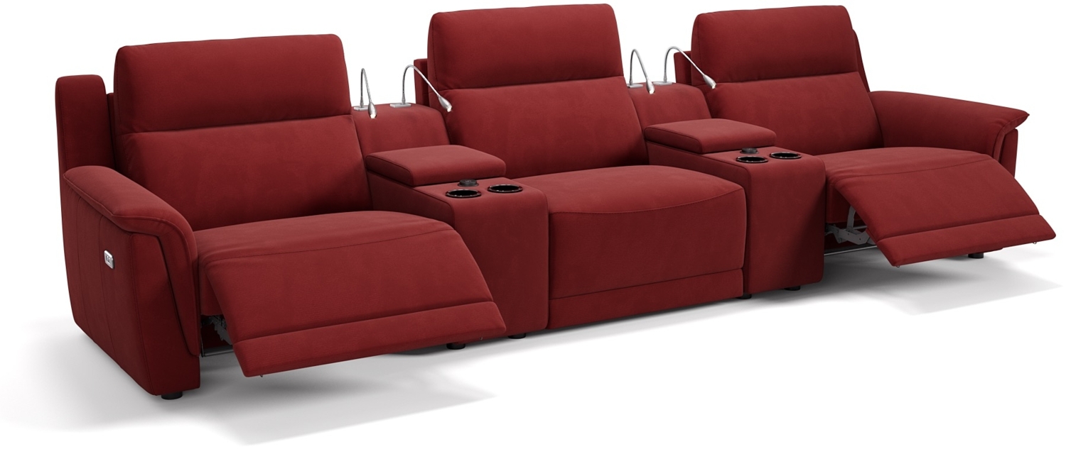 Sofanella Kinosofa MALITO Dreisitzer Heimkino Sofa in Rot Bild 1