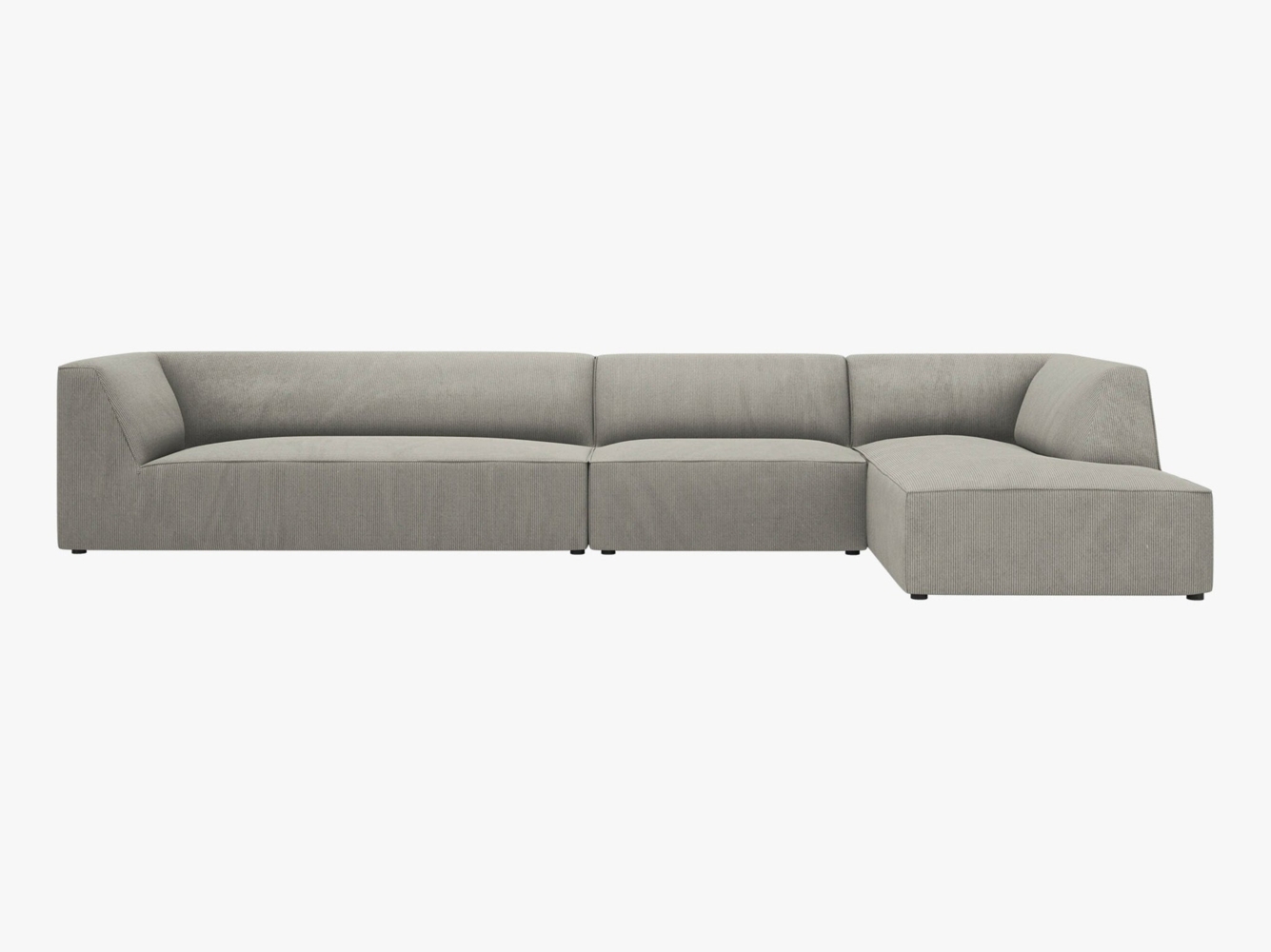 Micadoni Ecksofa Ruby 5-Sitzer Rechts Kord Scala Hellgrau Bild 1