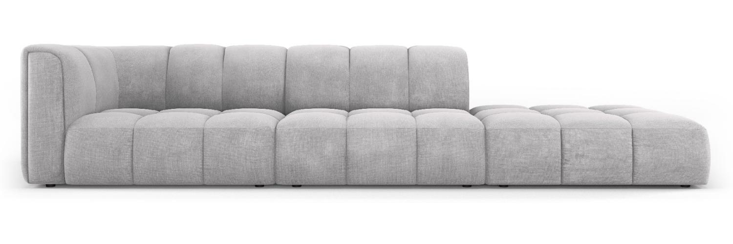 Micadoni Modulares Sofa Serena 4-Sitzer offene Seite Rechts Strukturierter Stoff Hellgrau Bild 1