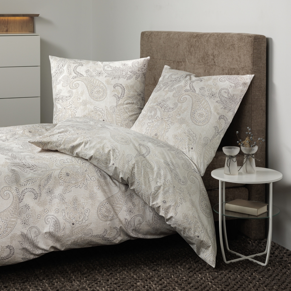 Janine Soft Cotton Bettwäsche Cortina 71001-7 Natur Paisley 135x200 Bild 1