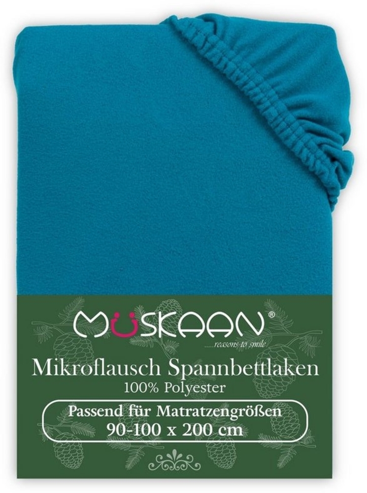 Müskaan Spannbettlaken Spannbetttuch Bettlaken Winter Flausch Warm Leintuch, Fleece, Gummizug: Rundumgummizug, Matratzen Bezug bis 22cm Matratzenhöhe Kuschelig Flauschig Bild 1