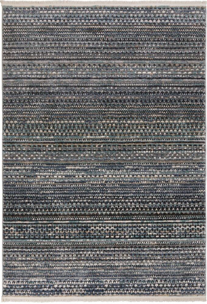 Kadima Design Strapazierfähiger Geometrischer Wohnzimmer-Teppich in Naturfarben - "Perran" Serie. Farbe: Blau, 60x114 cm Bild 1