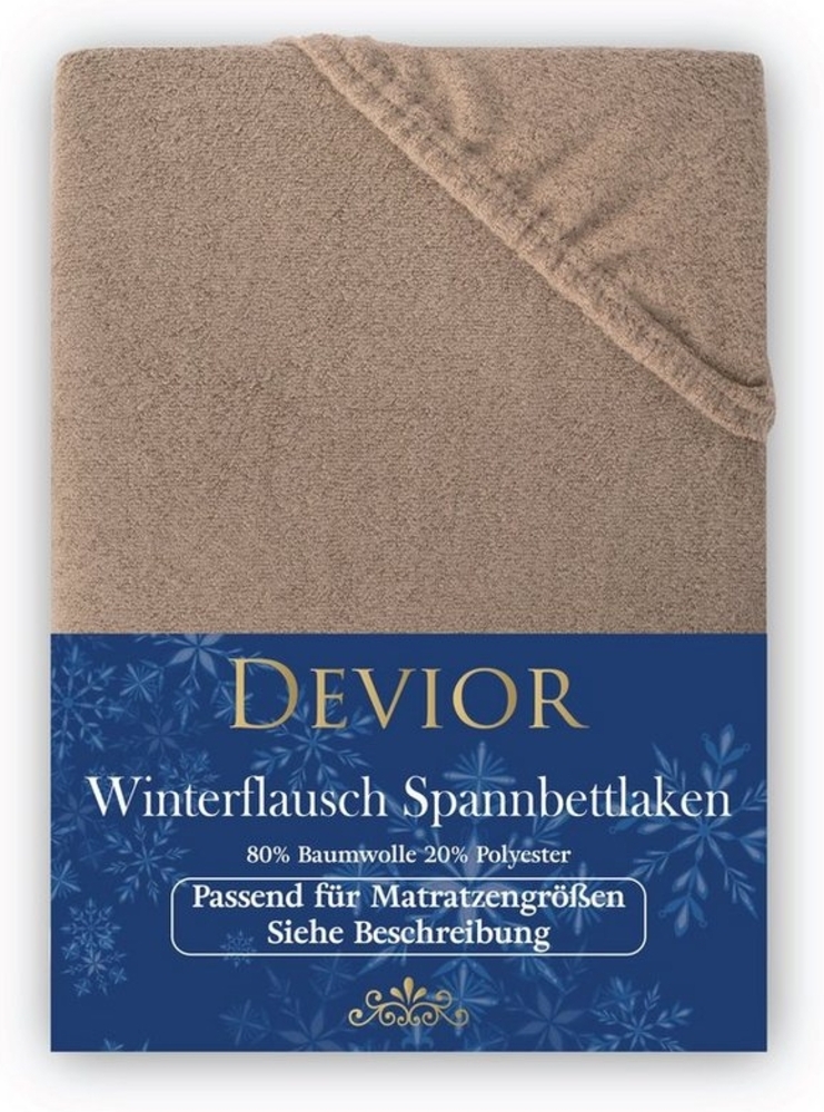 Devior Spannbettlaken Spannbetttuch Bettlaken Winter Flausch Warm Leintuch 80% Baumwolle, Fleece, Gummizug: Rundumgummizug, Matratzen Bezug bis 22cm Matratzenhöhe Kuschelig Flauschig Bild 1