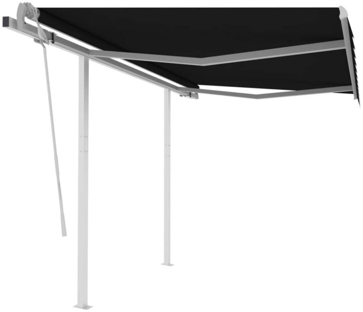 vidaXL Markise Manuell Einziehbar mit Pfosten 3,5x2,5 m Anthrazit 3069919 Bild 1