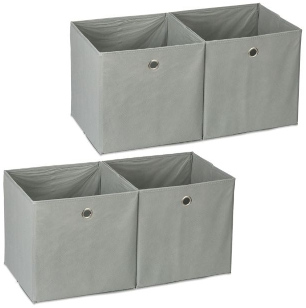 4 x Aufbewahrungsbox Stoff grau Bild 1