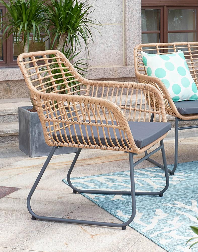 Garten-Sitzgruppe SOMMERSDORF in natur inkl. 2 Stühle, 1 Bank, 1 Couchtisch Bild 1