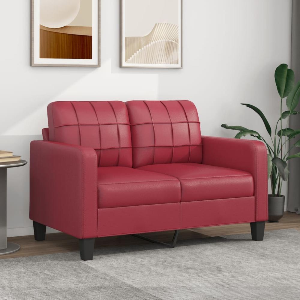 vidaXL 2-Sitzer-Sofa Weinrot 120 cm Kunstleder 359115 Bild 1