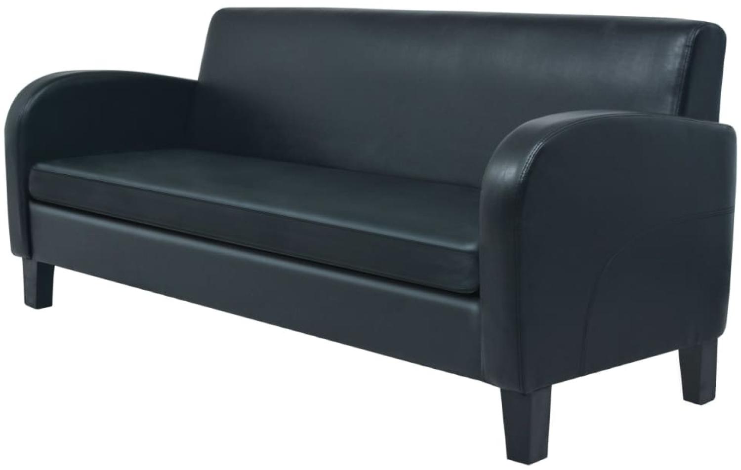 vidaXL 3-Sitzer-Sofa Kunstleder Schwarz [245588] Bild 1