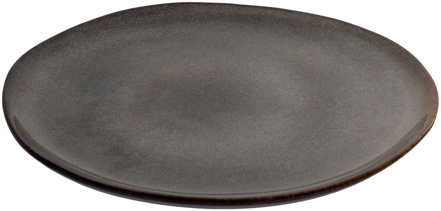 Speiseteller, Keramik, grau/braun, ø27cm, 4er-Set Bild 1