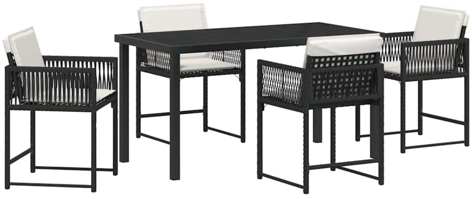 vidaXL Garten Essgruppe 5 pcs Schwarz Poly-Rattan 3380742 Bild 1