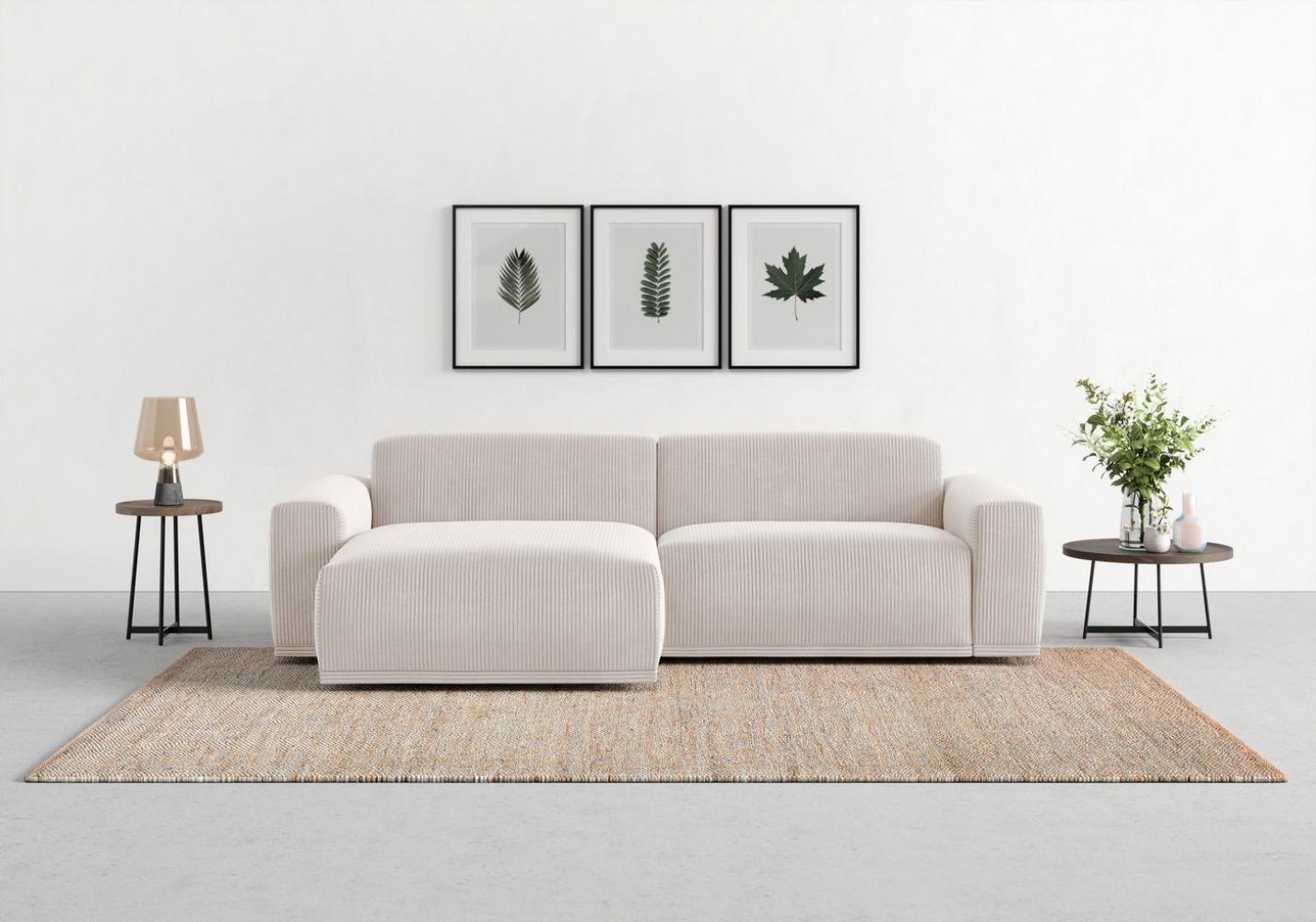 TRENDMANUFAKTUR Ecksofa Braga, mit hochwertigem Kaltschaum, L-Form, in Cord erhältlich, 2 Teile, modernes Sofa, Couch mit hohem Sitzkomfort, 255/72/160 cm (B/H/T) Bild 1