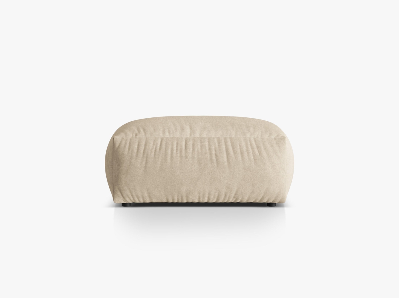 Micadoni Hocker Martina Groß 1-Sitzer Samt Helles Beige Bild 1