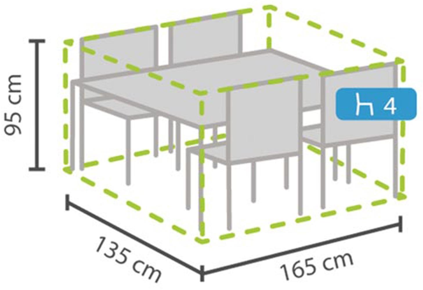 Wetterfeste Schutzhülle Abdeckung rechteckig für Garten Lounge Set, 165x135x95cm Bild 1