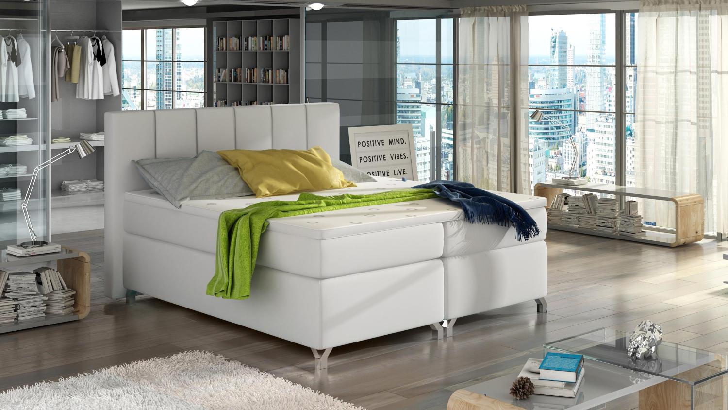 Wohnideebilder Basilio 180X200 Weiss Boxspringbett BBO_09_1.8 Bild 1