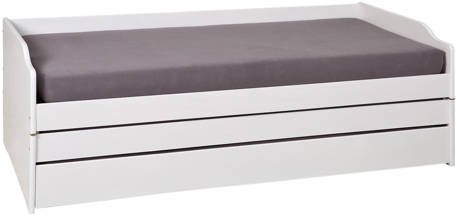 Funktionsbett >Lotar< (BxHxT: 97x65x209 cm) in Weiss - 97x65x209 (BxHxT) Bild 1