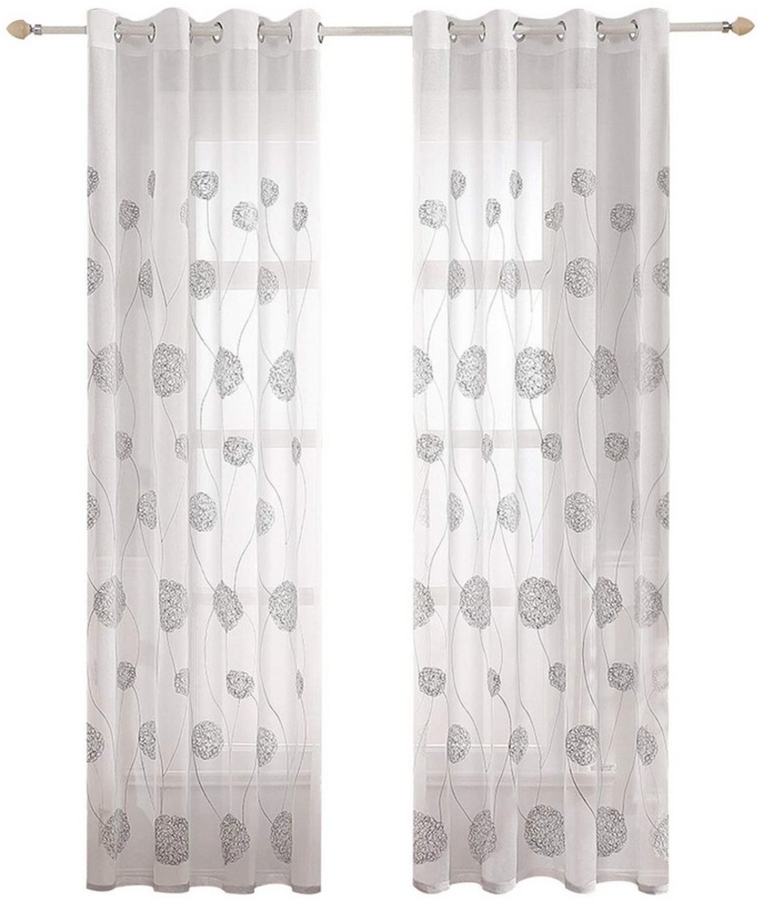BYSURE Vorhang, Ösen (2 St), transparent, Voile, Gardinen mit Florales Stickerei Bild 1
