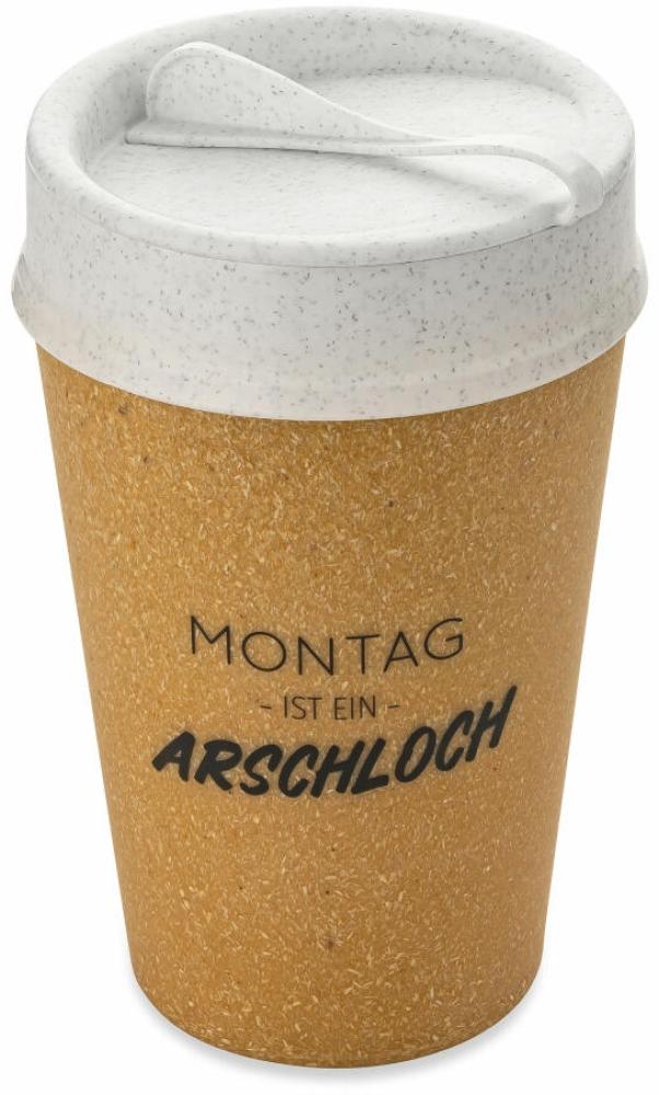 Koziol Thermobecher Iso To Go Montag Ist, Isolierbecher, Kunststoff-Holz-Mix, Nature Wood, 400 ml, 7007119 Bild 1