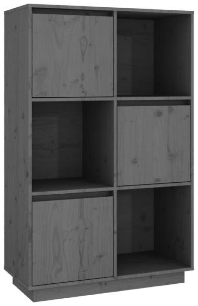 vidaXL Highboard Grau 74x35x117 cm Massivholz Kiefer 814366 Bild 1