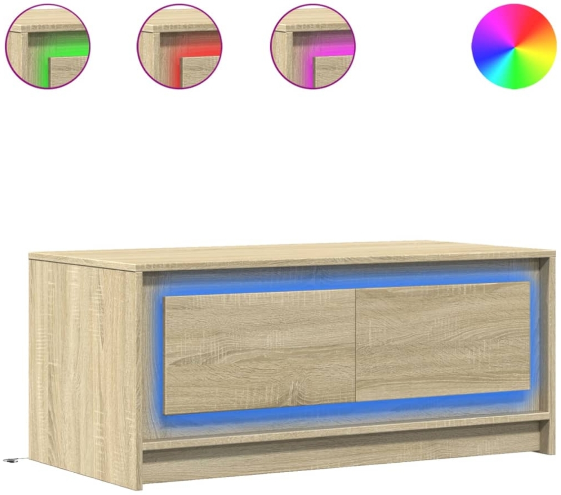 vidaXL LED-Couchtisch Sonoma-Eiche Holzwerkstoff 851986 Bild 1
