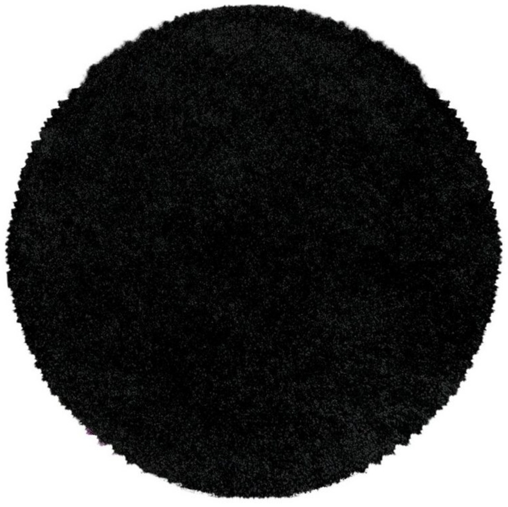 Teppium Teppich Unicolor - Einfarbig, Rund, Höhe: 30 mm, Einfarbig Shaggy Teppich Wohnzimmer Langflor versch. farben und größen Bild 1