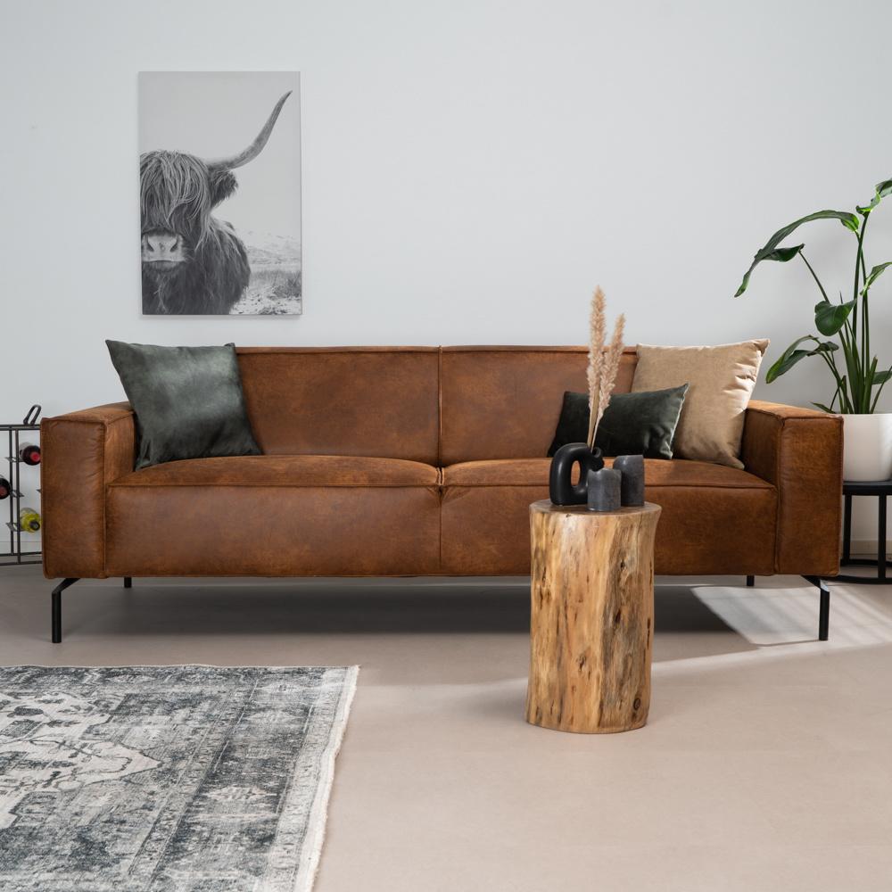 Bronx71 Ledersofa Kansas 3-Sitzer cognac Bild 1