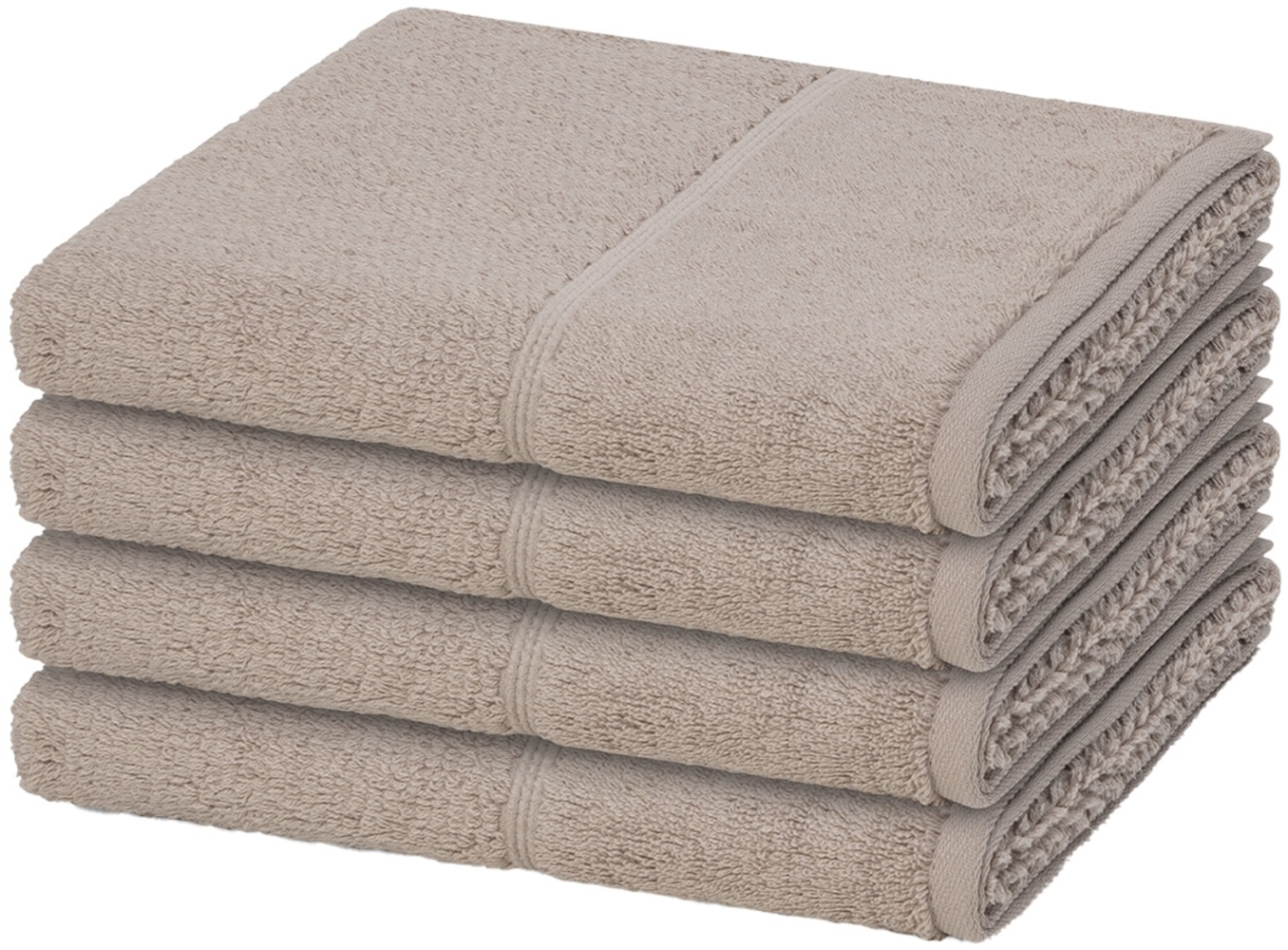 Möve for frottana Pearl 4 tlg. Frottier-Set - 4 X Handtuch (50 X 100cm) - 500 g/m² - Cashmere Bild 1