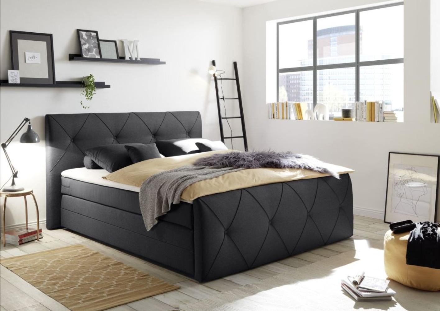 Boxspringbett 180 x 200 cm CALGARY 2, Schwarz H2 Bild 1