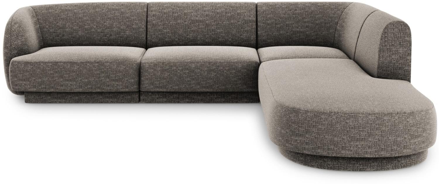 Micadoni 6-Sitzer Ecke rechts Sofa Miley | Beinfarbe Black Plastic, Grau, Chenille Bild 1