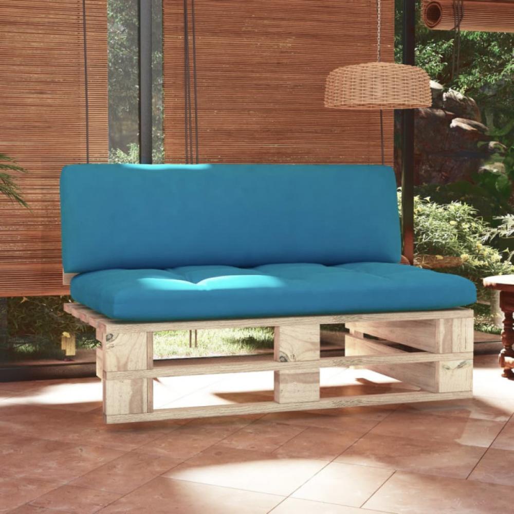 Outdoor-Mittelsofa Paletten Imprägniertes Kiefernholz (Farbe: Blau) Bild 1