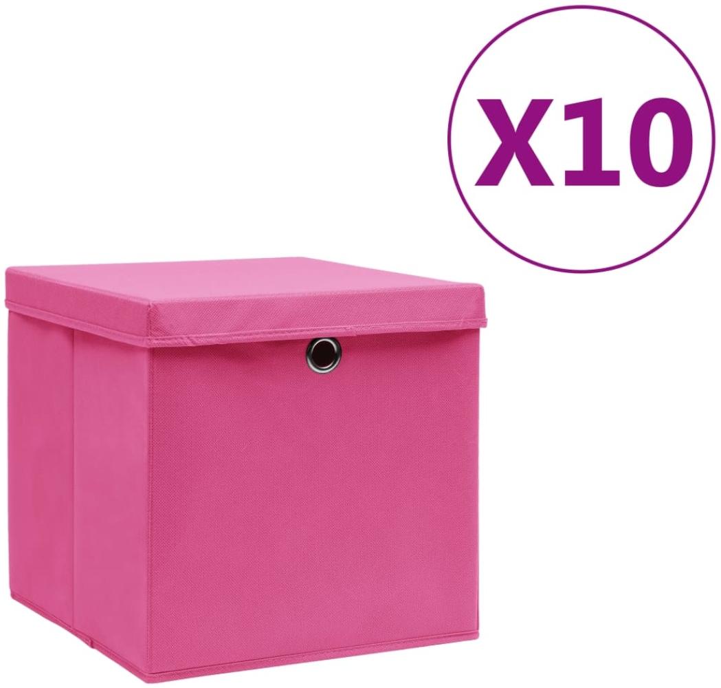 vidaXL Aufbewahrungsboxen mit Deckeln 10 Stk. 28x28x28 cm Rosa 325206 Bild 1