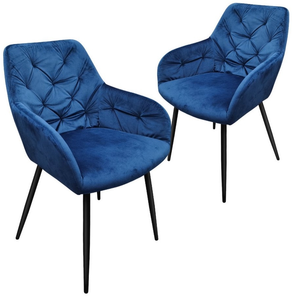 HOMELUX Esszimmerstuhl Polsterstühle 2/4 Stuhlset Moderner Küchenstuhl Wohnzimmerstuhl Stühle (2 St), mit Ergonomischer Rückenlehne und Metallbeinen Bild 1