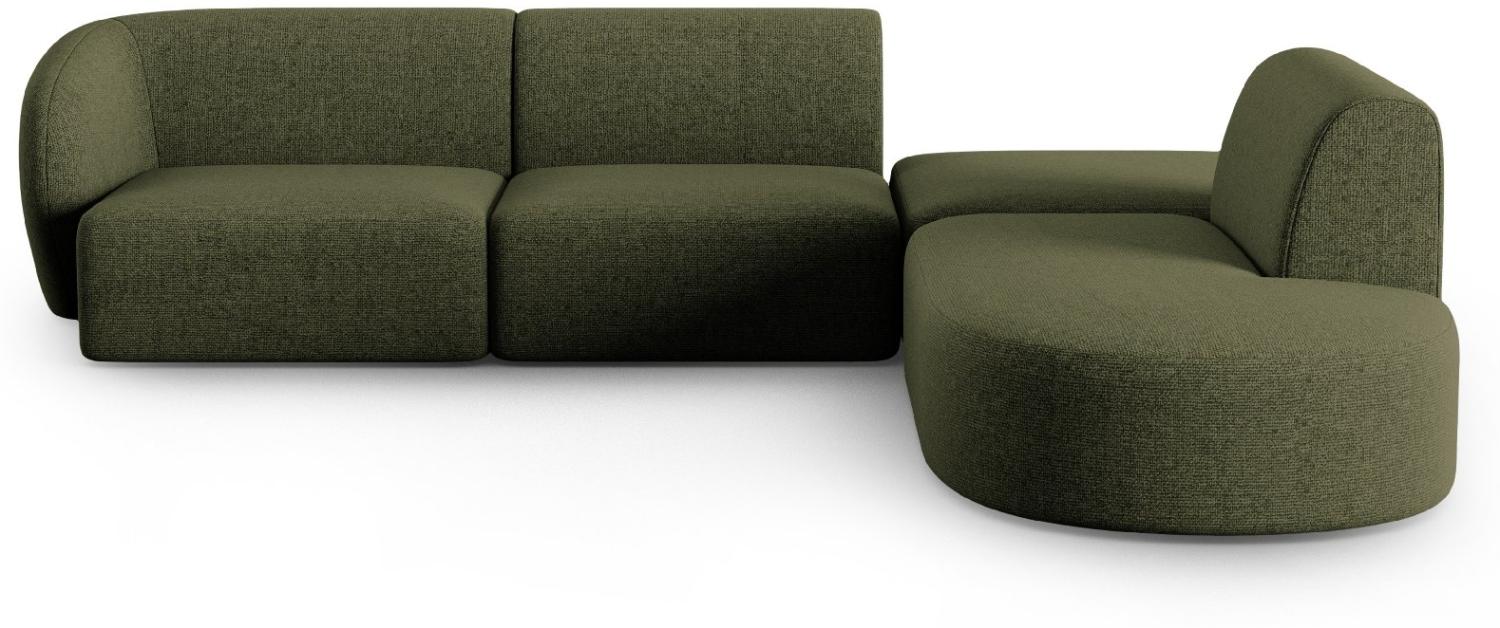 Micadoni Modulares Ecksofa Shane 5-Sitzer Rechts Chenille Grün Melange Bild 1