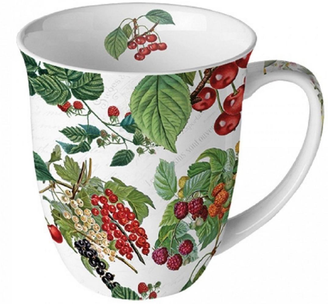 Ambiente Luxury Paper Products Becher Porzellan Mohn Wiese / Blumen, Pflanzen Mug Kollektion, Porzellan Frisches Obst Dschungel, Tasse -Tee/Kaffee - Ideal Als Geschenk Bild 1