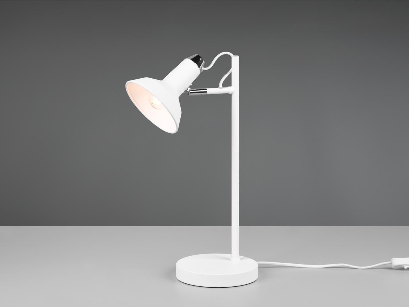 Tischlampe ROXIE Metall in Weiß matt schwenkbar - Höhe 43cm Bild 1