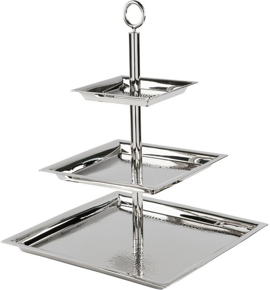 Fink Etagere NAGANO, mit feiner Hammerschlagstruktur, Edelstahl, (1-tlg), mit 3 Etagen, quadratisch Bild 1