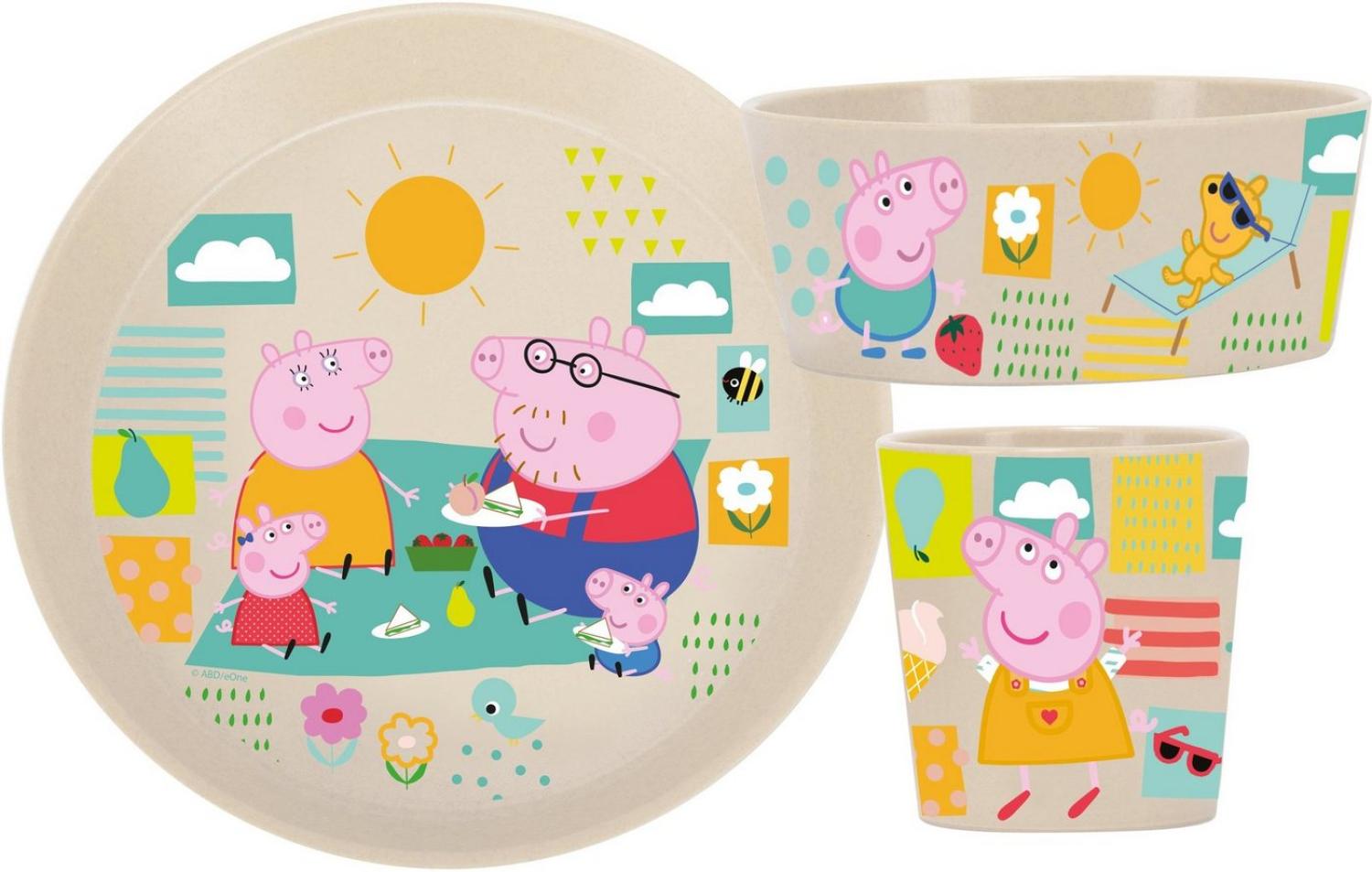 Koziol CONNECT Kindergeschirrset 3-teilig Peppa Pig organic sand - A Bild 1