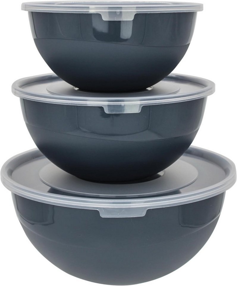 Centi Rührschüssel NOVARA Schüssel-Set mit Deckel, Kunststoff, (3-tlg), – 2 l, 3 l, 5 l – mit Deckel – anthrazit – Bild 1