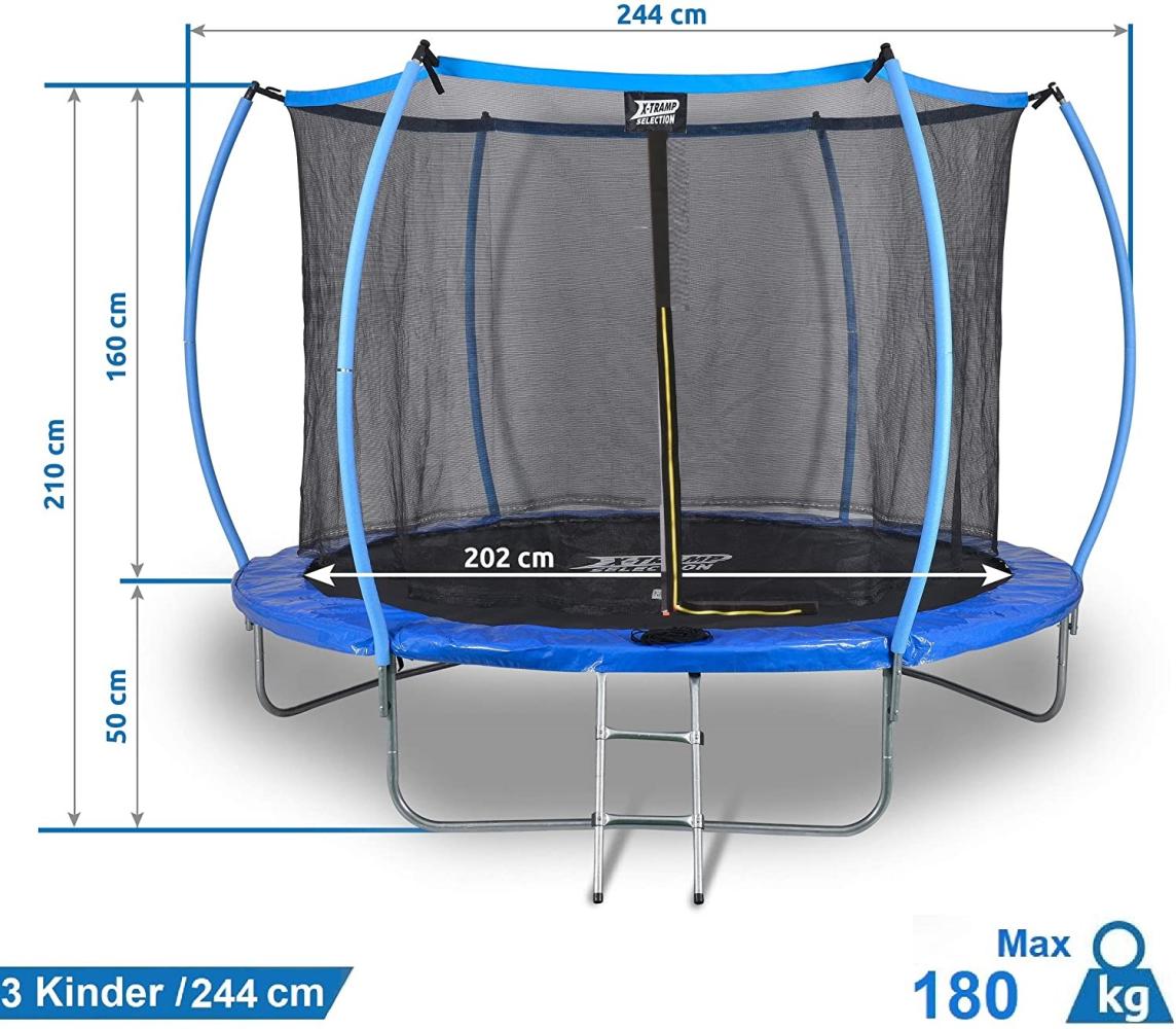 Sena "Dunlop" Gartentrampolin mit Netz Ø 244cm, Kindertrampolin Trampolin groß Bild 1