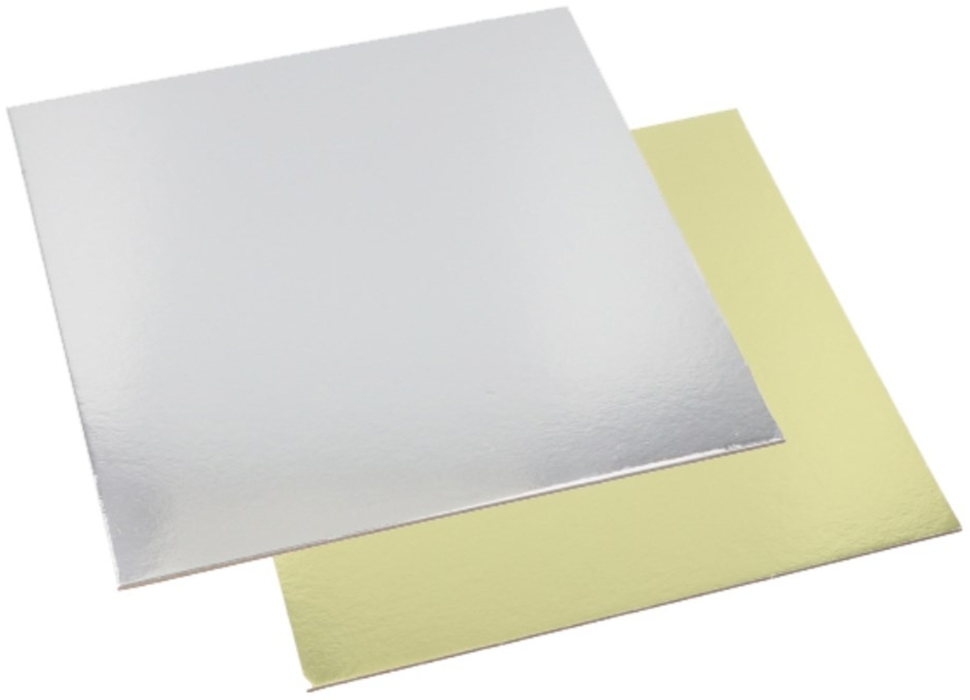 25 Tortenplatten eckig 0,3 cm x 28 cm x 28 cm gold/silber Bild 1