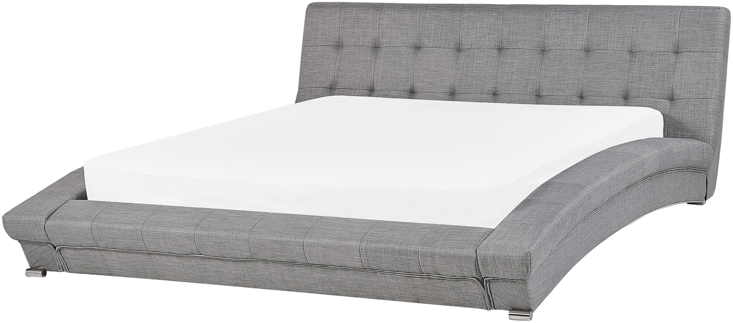 Polsterbett Leinenoptik grau Lattenrost 160x200 cm LILLE Bild 1