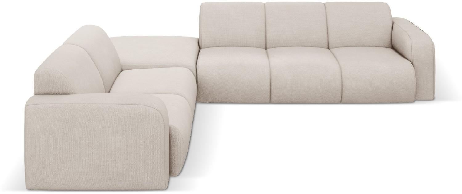 Micadoni Boucle Ecksofa Molino 6-Sitzer Links Strukturierter Stoff Beige Bild 1