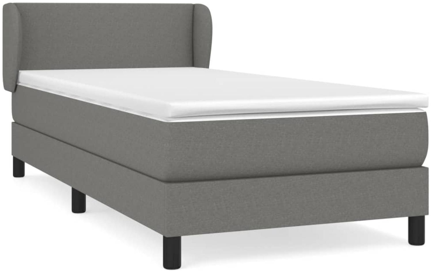 vidaXL Boxspringbett mit Matratze Dunkelgrau 90x200 cm Stoff 3126054 Bild 1