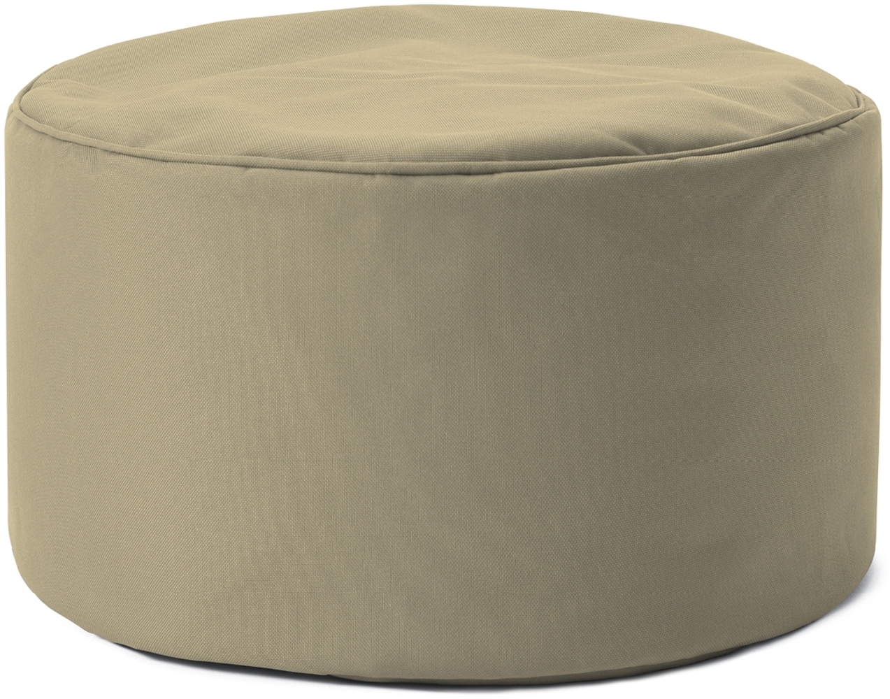 Lumaland Indoor Outdoor Sitzhocker 25x45 cm - Runder Sitzpouf, Sitzsack Bodenkissen, Sitzkissen, Bean Bag Pouf - Wasserabweisend - Pflegeleicht - ideal für Kinder und Erwachsene - Beige Bild 1