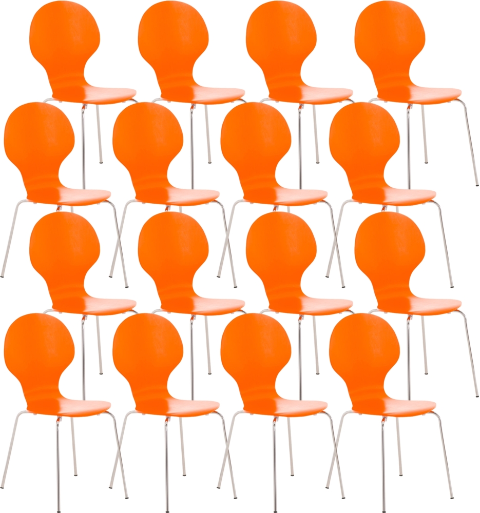 16er Set Besucherstuhl Diego V2, Orange Bild 1