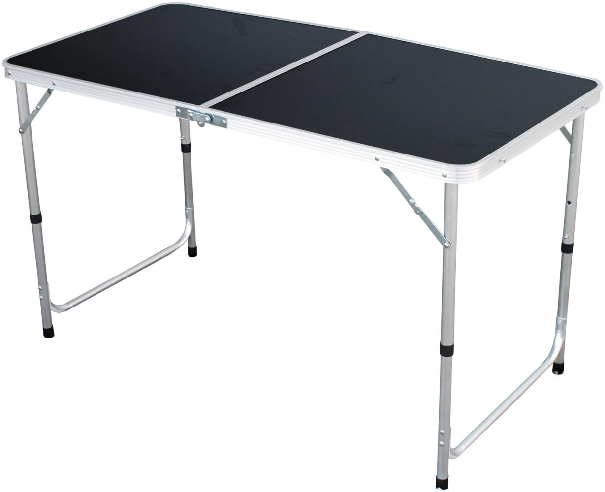 Alu Campingtisch höhenverstellbar Picknicktisch Klapptisch Koffertisch klappbar schwarz Bild 1
