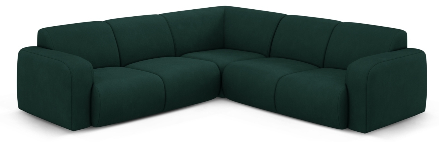 Micadoni Ecksofa Molino 5-Sitzer Chenille Rebel Flaschengrün Bild 1