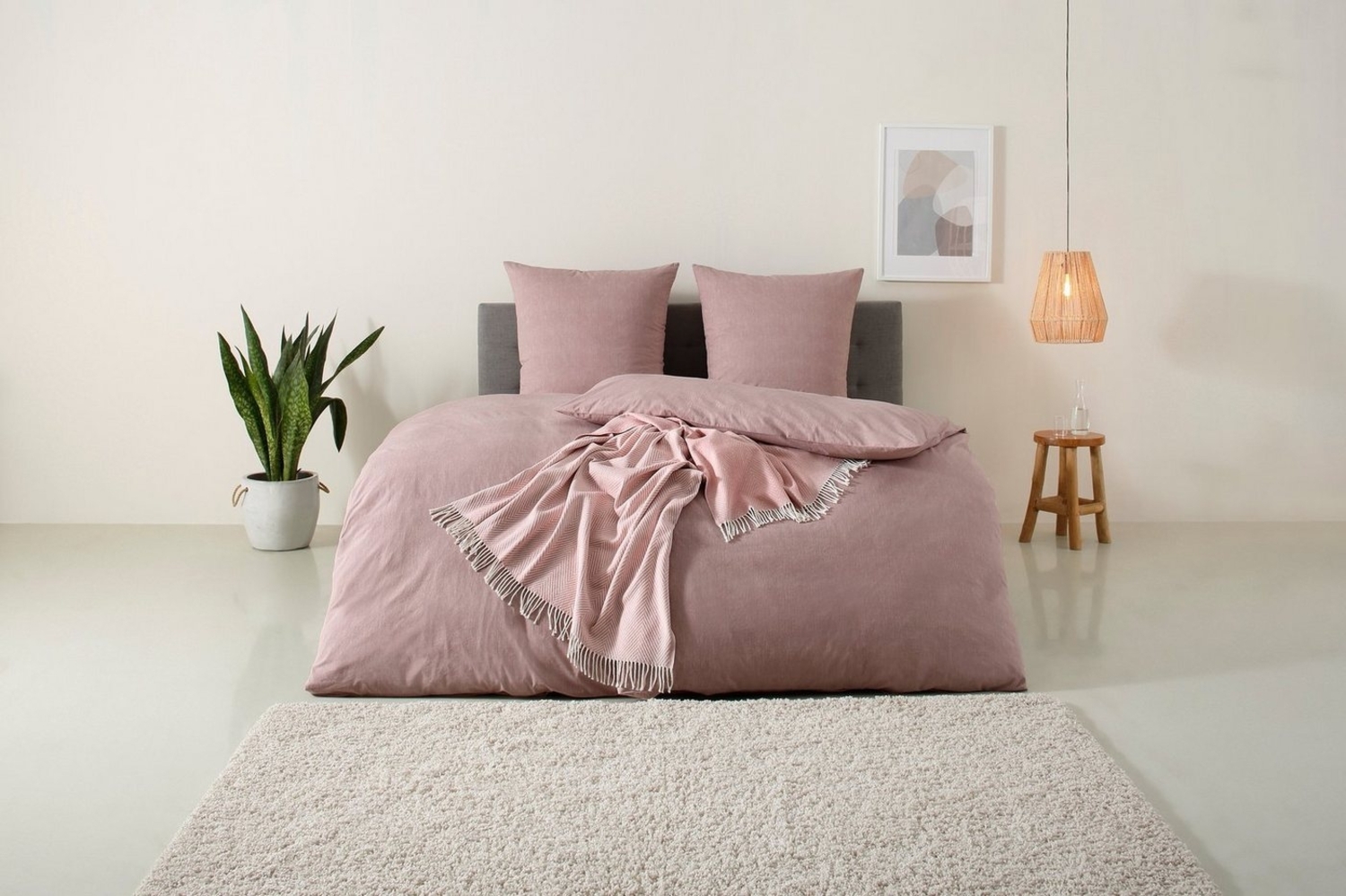 Home affaire Bettwäsche Melli, Linon, 2 teilig, Bettwäsche aus Baumwolle, Leinen-Look in Melange-Optik Bild 1