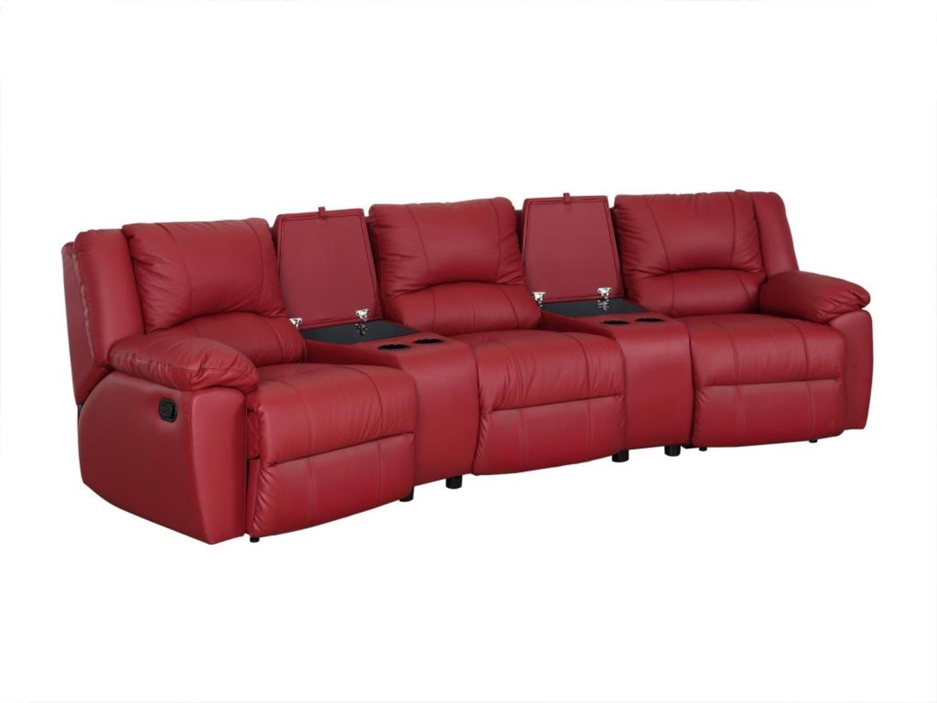 Relaxsofa 3-Sitzer AROMA - Leder - Rot Bild 1