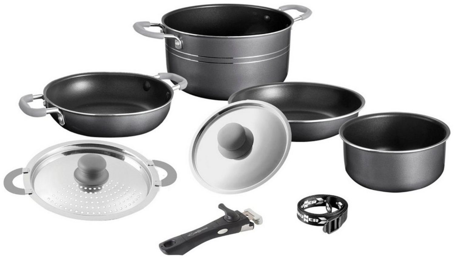 BRUNNER Topf-Set Camping Koch Geschirr Set Flavor 7+1, 22 cm Outdoor Küche Topf Pfanne Alu Bild 1