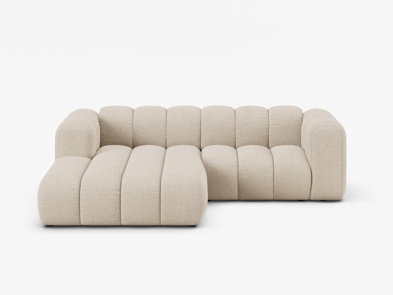 Micadoni Modulares Ecksofa Lupine 3-Sitzer Links Boucle Baloo Beige Bild 1